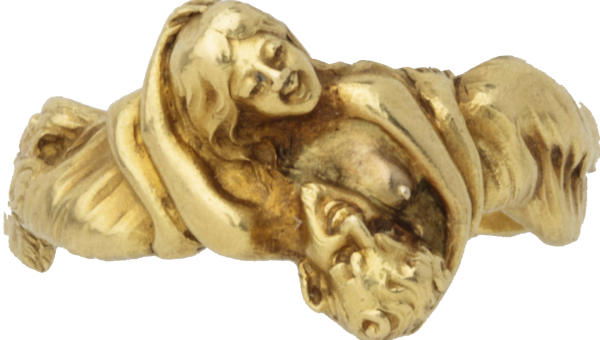 Art Nouveau Nymph and Satyr Ring by Arvisenet