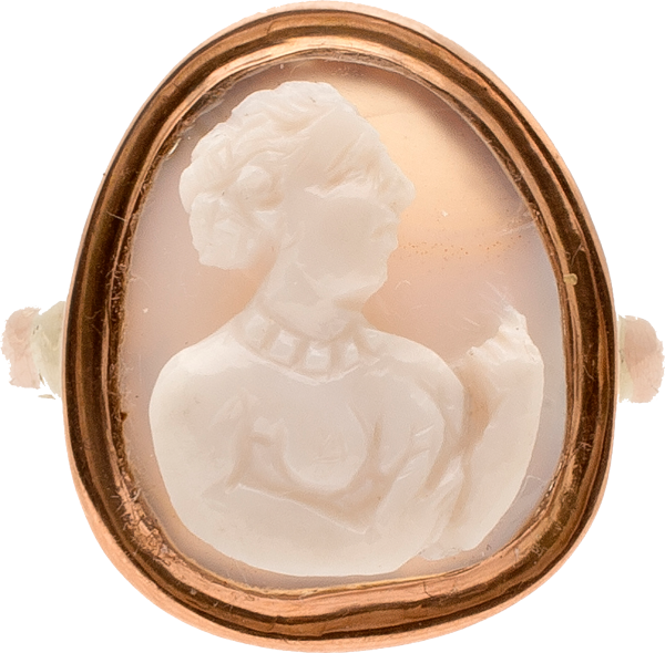Renaissance Cameo Ring with a woman