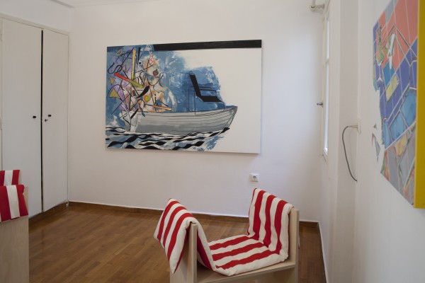 David Ben White (painting) and Studio LW (stool)