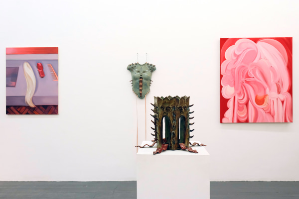 Left to right: Emily Mannion, Becky Tucker (sculptures) and Emily Platzer