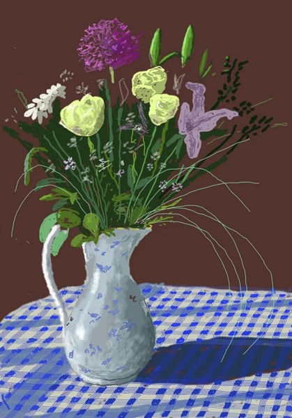 David Hockney, 20th February, 2021, Jug with Flowers , 2021