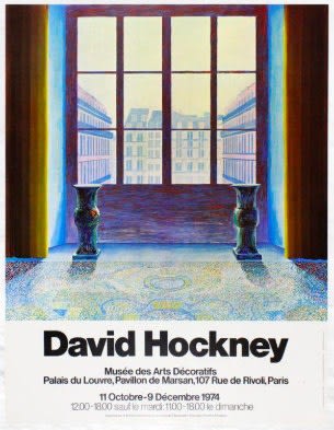 David Hockney, David Hockney Original Poster 'Two Vases in the Louvre', 1974