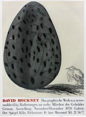 David Hockney, David Hockney Original Poster Boy Hidden in an Egg (Galerie Der Speigel)., 1981