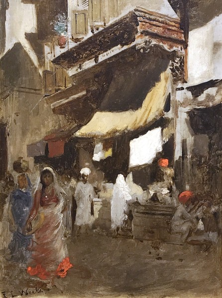 36. Edwin Lord Weeks (1849 - 1903), Street Scene in Bombay