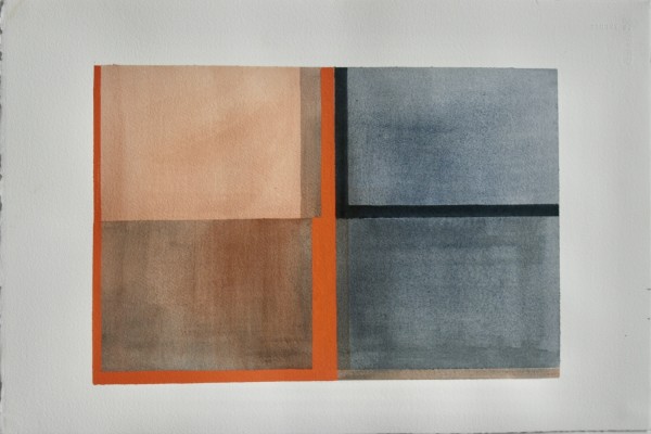 Sharon Hall Study with Four Blocks gouache & acrylic £850 Judge's Choice Selected by Tim Sayer Journalist & Art Collector