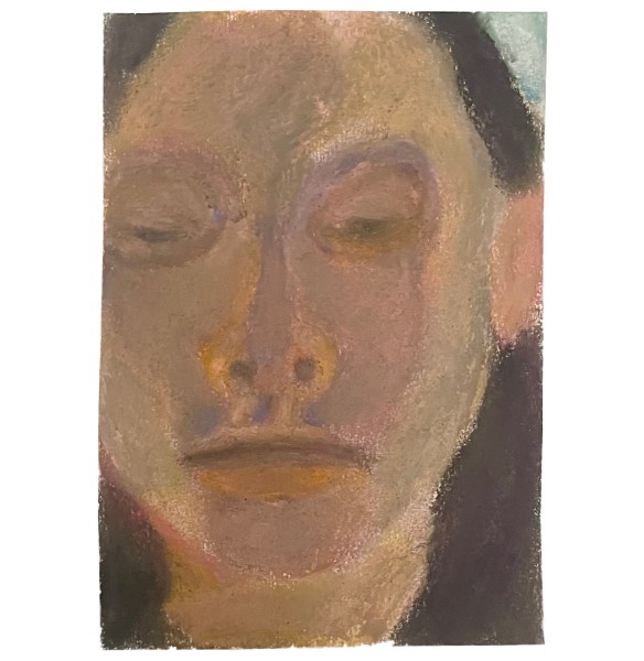 Lucy Gogoliuk Guest RWS Looking Down pastel on paper Frame: 13 x 18.5cm £600