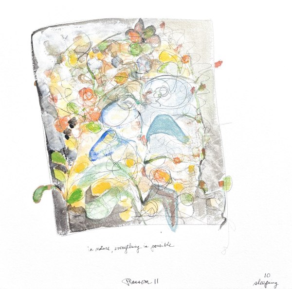 In Nature, Everything Is Possible [10 Sleeping], 2011 by John Ransom Phillips watercolor on paper 22.5 x 22.5cm