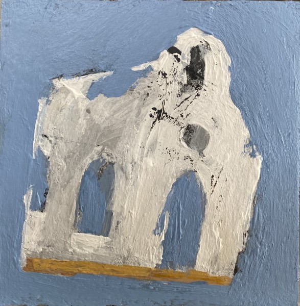 Christie Bird Little Church acrylic on card Unframed Artwork: 9 x 8.5cm