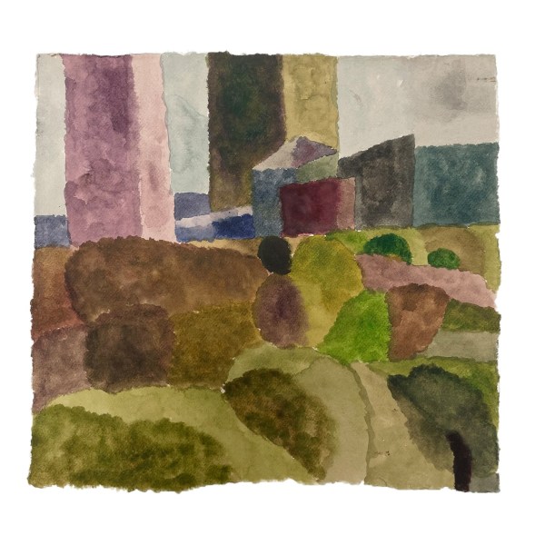 Lucy Gogoliuk London watercolour Unframed Artwork: 18 x 19cm