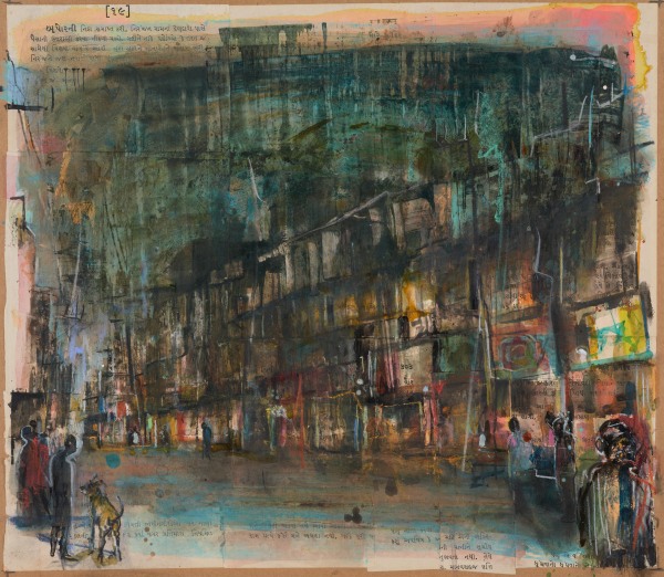 Akash Bhatt Raath I (Night) acrylic and ink Framed Artwork: 30 x 35cm Frame: 46 x 50cm