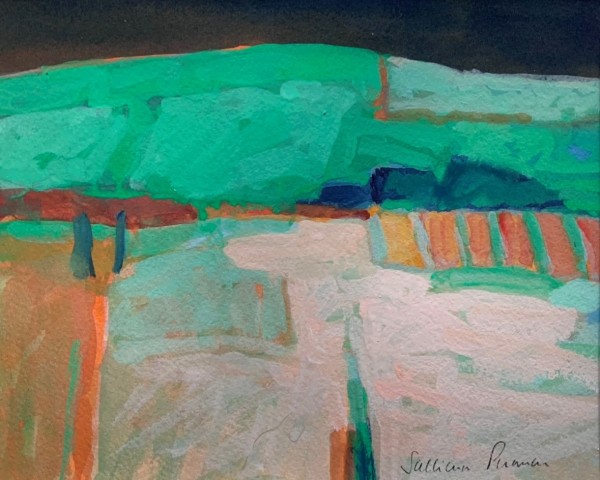 Salliann Putman Green Hills watercolour & gouache Unframed and mounted Artwork: 20 x 25cm