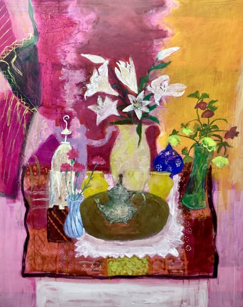 Janet Golphin Centrepiece mixed water-based media Frame: 97 x 78cm Artwork: 89 x 70cm