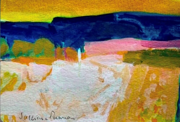 Salliann Putman Warm Light watercolour & gouache Unframed and mounted Artwork: 13 x 18cm