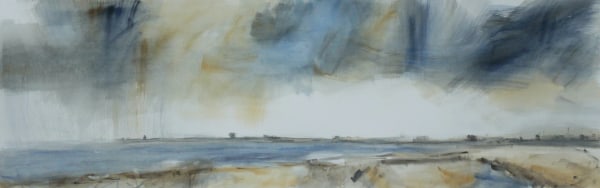 Lucy Marks Sea Mists II watercolour Framed Artwork: 50 x 150cm Frame: 60 x 160cm