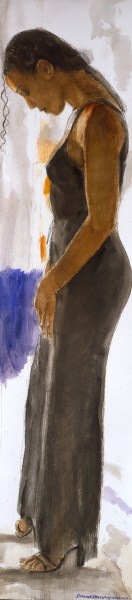 David Remfry RA Tess Reese Marsalis watercolour Frame: 162 x 44cm Artwork: 152 x 34cm