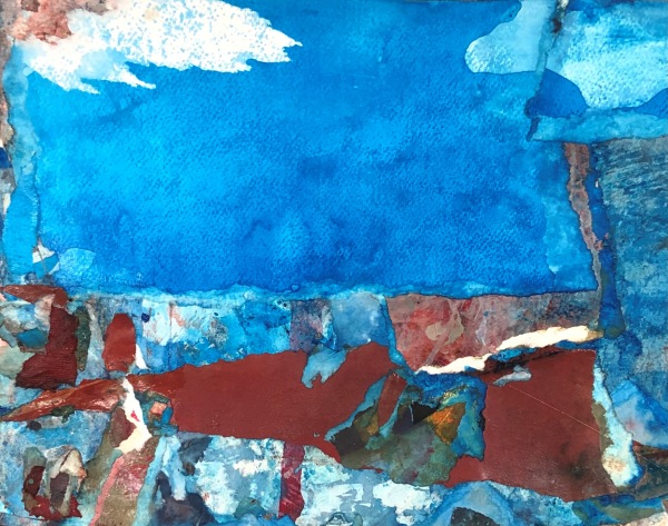 Robin Richmond Lago de Carezza I, Dolomites acrylic, watercolour & paper pulp Framed Artwork: 28 x 35cm Frame: 32 x 39cm
