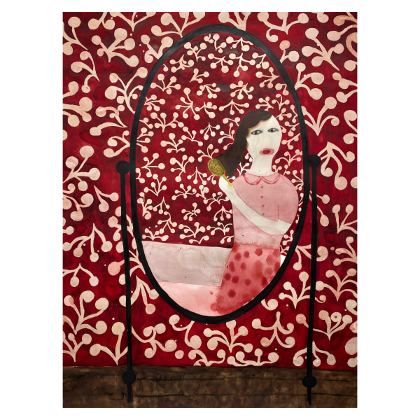 Bliss Coulthard The Hairbrush watercolour Framed Artwork: 152.5 x 122cm Frame: 156 x 126cm