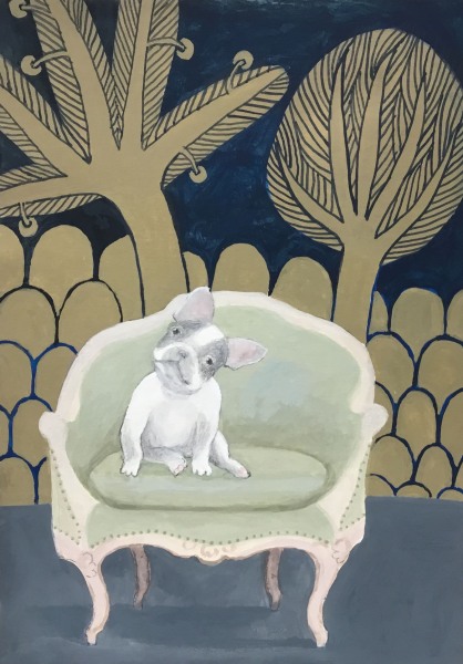 Gertie Young Waiting For Treats gouache & pencil on card Unframed and unmounted Artwork: 21 x 15cm