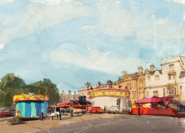 John Newberry St. Giles Fair, Oxford, Sunshine watercolour Framed Artwork: 17 x 23cm Frame: 38 x 23cm