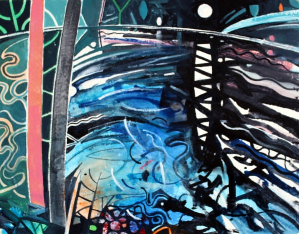 David Wiseman, River's Edge Night Fall