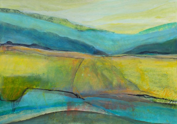 Olivia O'Sullivan French Field #26 acrylic on paper Unframed Artwork: 42 x 31cm