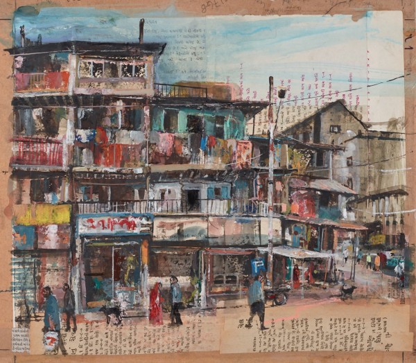 Akash Bhatt Wanderer watercolour Frame: 49 x 53cm Artwork: 32 x 36cm
