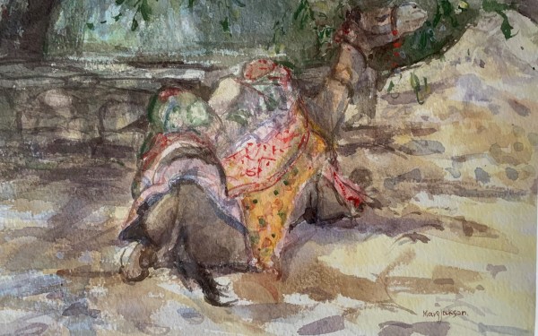 Mary Jackson Resting Camel, Egypt watercolour & gouache Frame: 36 x 43cm Artwork: 17.5 x 26cm
