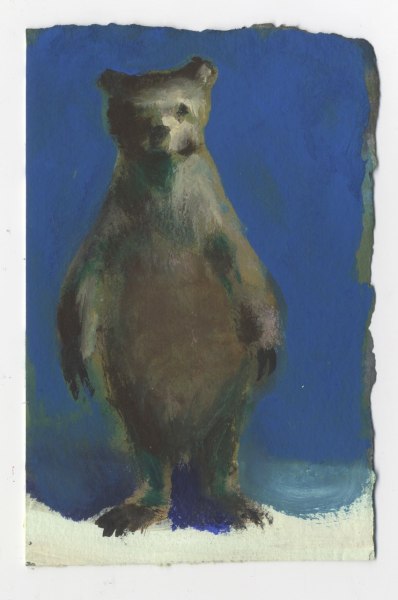 Charles Williams Little Blue Standing Bear watercolour & gouache 19 x 14cm