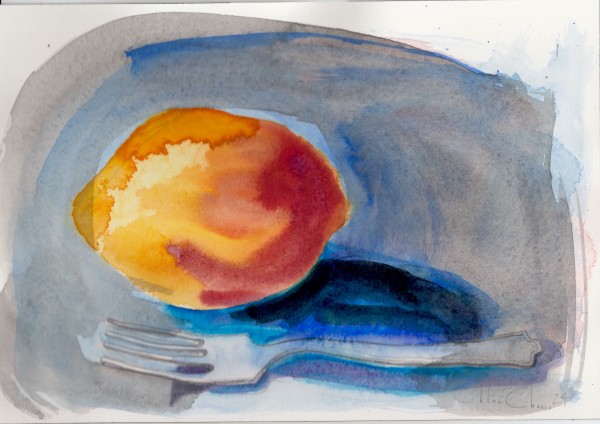 Chloë Cheese Evening watercolour and pencil Unframed and mounted (window mount) Artwork: 18 x 25.5cm