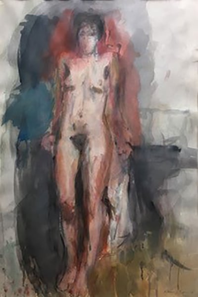 Anthony Eyton Sophie, 1987 watercolour Frame: 128 x 92cm Artwork: 100 x 66cm