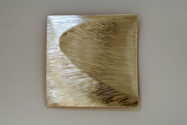 Arc, 80 cm square, 12 ct white gold on carved wood
