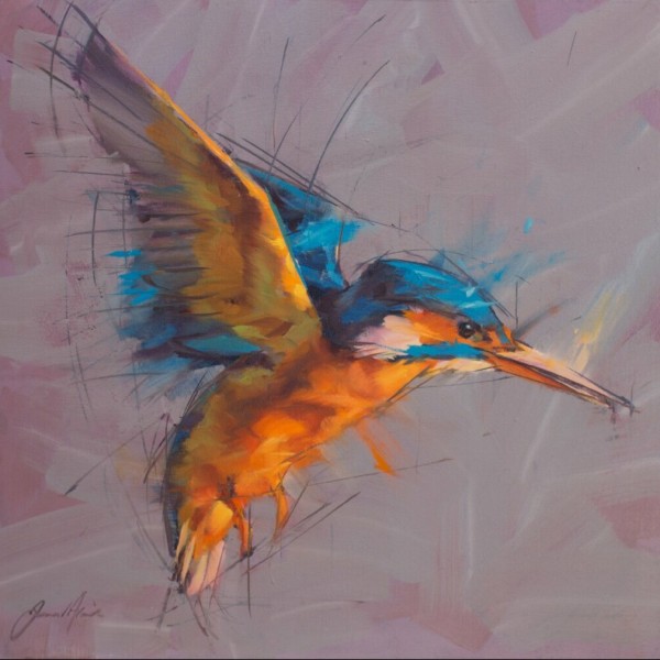 Jamel Akib, Kingfisher on Grey, 2018
