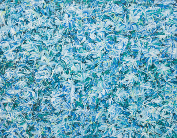 Boree Hur, Blue Leaves Abstract 2, 2023