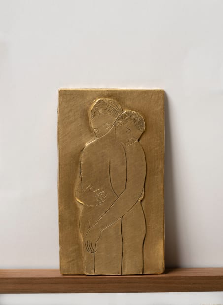 Alessandro Teoldi’s 'Hug' (2023) is a bronze relief sculpture that depicts two figures embracing in a moment of quiet intimacy....