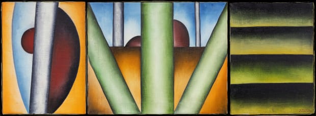 A partir da década de 1980 e até o final de sua vida em 2015, Amaral combinou desenho e pintura...