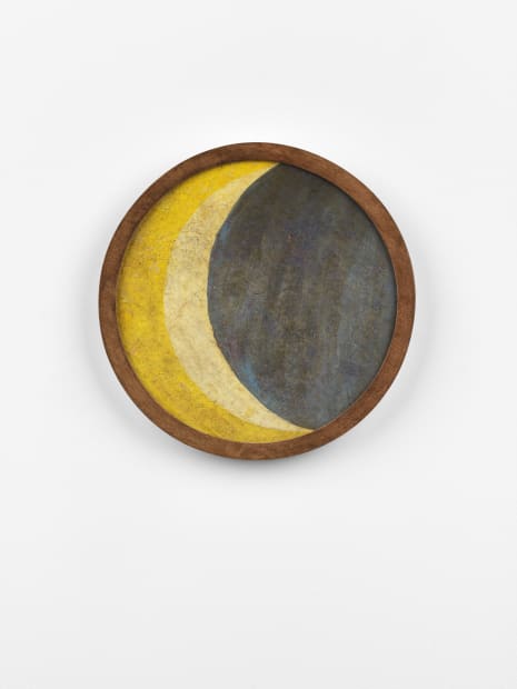 “In their completeness as a group, the spool series brings together all the elements of Walter’s universe, with each painting...