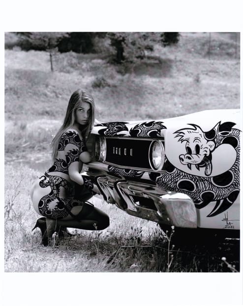 Sweeter than Roses 10, Sheila West, 2021, Ink and acrylic on photograph, digital print from black and white 1969 negative,...