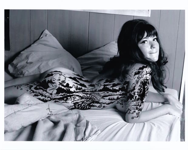 SWEETER THAN ROSES 4, SHAWN DEVEREAUX, 2021, Ink and acrylic on photograph, digital print from black and white 1960 negative,20...