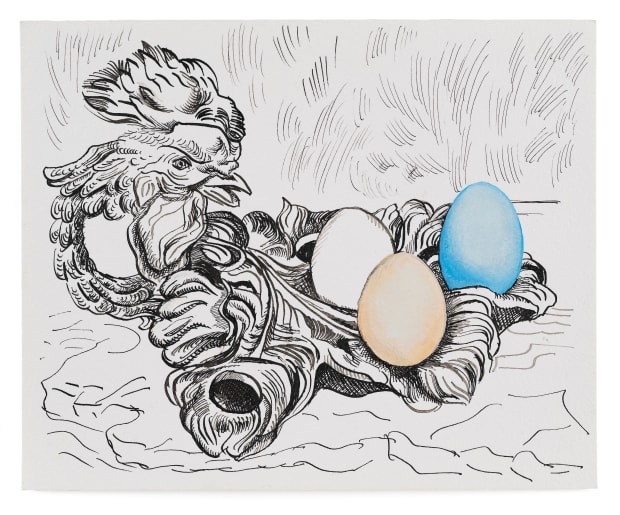 Study for The Cockfather Eros, egg of the world, on repeat