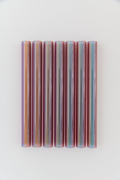 'The colour gradient on the film are achieved by exposing the photographic emulsion of the transparent film to red, green...