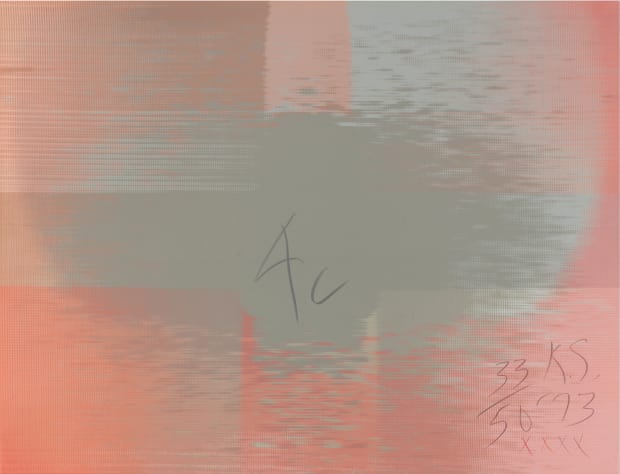 Die Edition Video Still Screen I (1973) ist ein Filmstill aus der zuvor im selben Jahr entstandenen Videoarbeit Color Wipe...