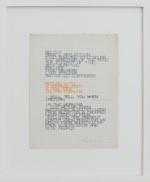Rosemarie Castoro, Untitled (Concrete Poetry), 1969