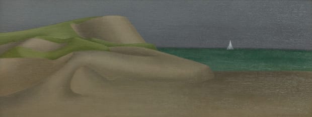 Virginia Berresford (1902-1995) Coastal View, 1940 Signed and dated at lower right: V. Berresford 40 Oil on canvas 8½ x...