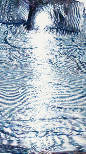 Holly Anderson Bed, 2024 oil on canvas 140 x 78.8 cm