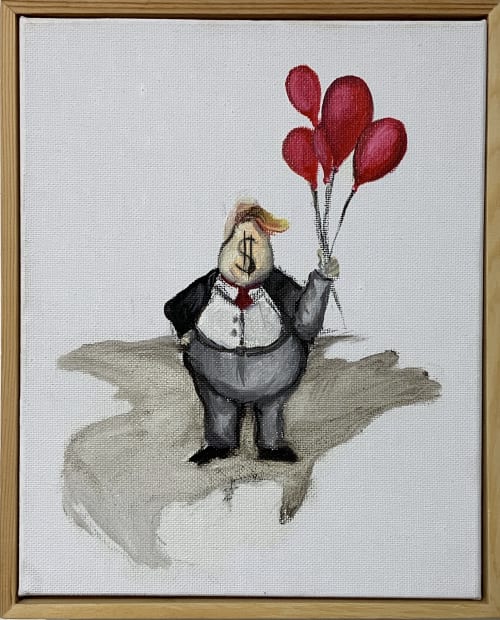 Sandra Ramos, Trumpito. Homage to Thomas Nast (Balloons), 2017