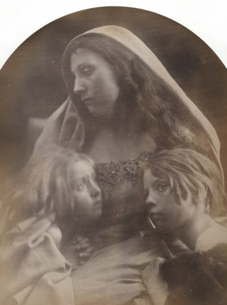 Julia Margaret Cameron (British, b. 1815-1879), Saint Family (Rosie Prince, Mary Hillier and Freddy Gould) , 1872