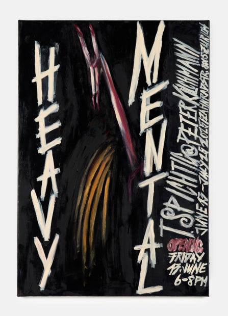 Tobias Spichtig Heavy Mental Poster, 2025 Oil on linen 115 x 80 cm (45 ¼ x 31 ½ in.)
