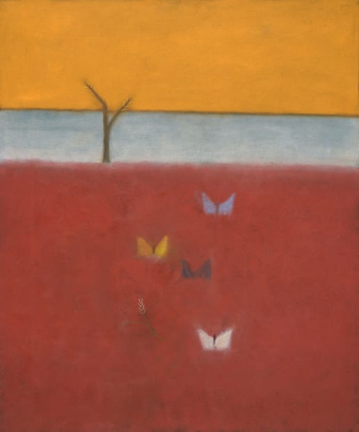 Craigie Aitchison Butterflies in a Landscape, 1964 Oil on canvas 77 x 65 cm 30 1/4 x 25 5/8 in