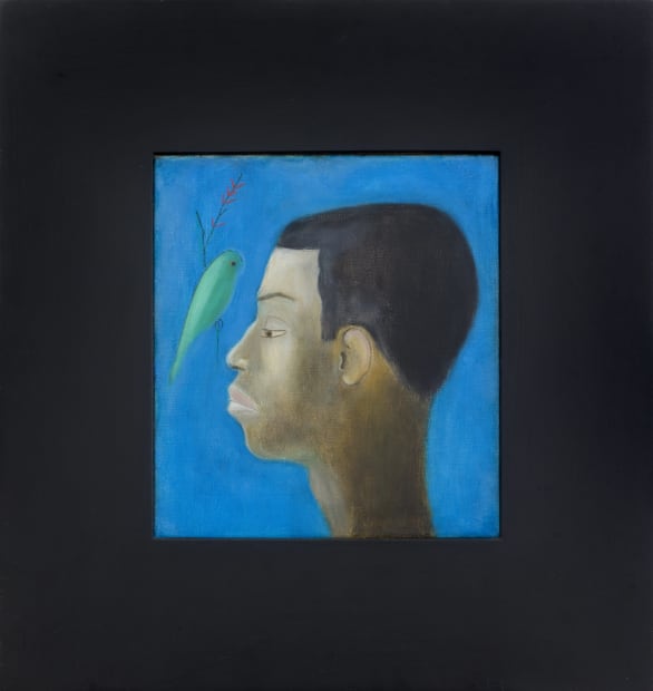 Craigie Aitchison Alan McNaught with Bird, 1970 Oil on canvas 30.5 x 27.9 cm 12 x 11 in