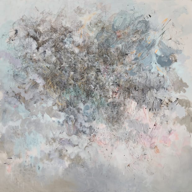 The main work in the exhibition is the large painting by the Greek artist Marianna Gioka. This huge vision of...